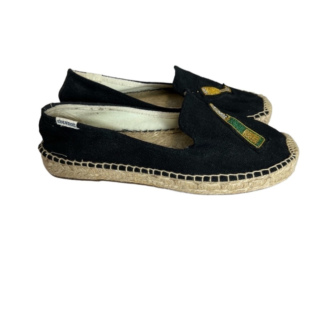 SOLUDO Champange Espadrille (Black) size 7.5 Very Gently Worn - Picture 2 of 7